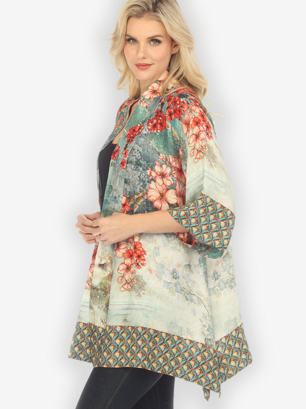 Summer Blossom Silk Kimono Jacket