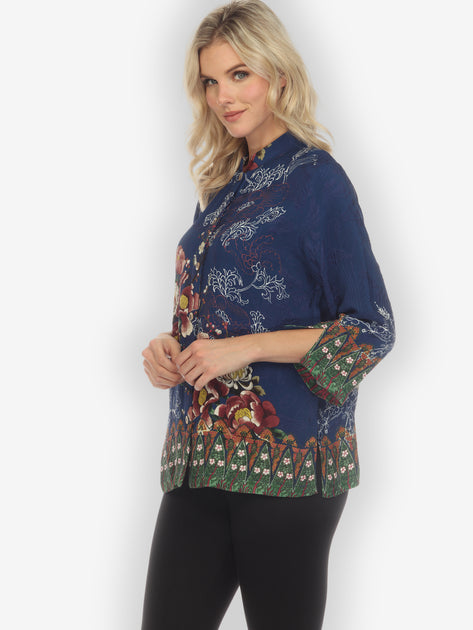 Mums And Border Silk Blouse – Citron Clothing