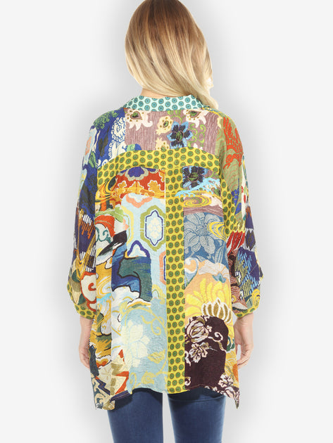 Mid Sleeve Blouse with Piping in Secret Garden main image 0