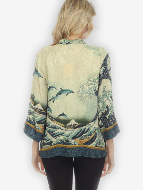 Japanese Wave Silk Blouse – CITRON CLOTHING