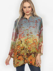 One of a Kind Hand Dyed Silk Tunic - 2X