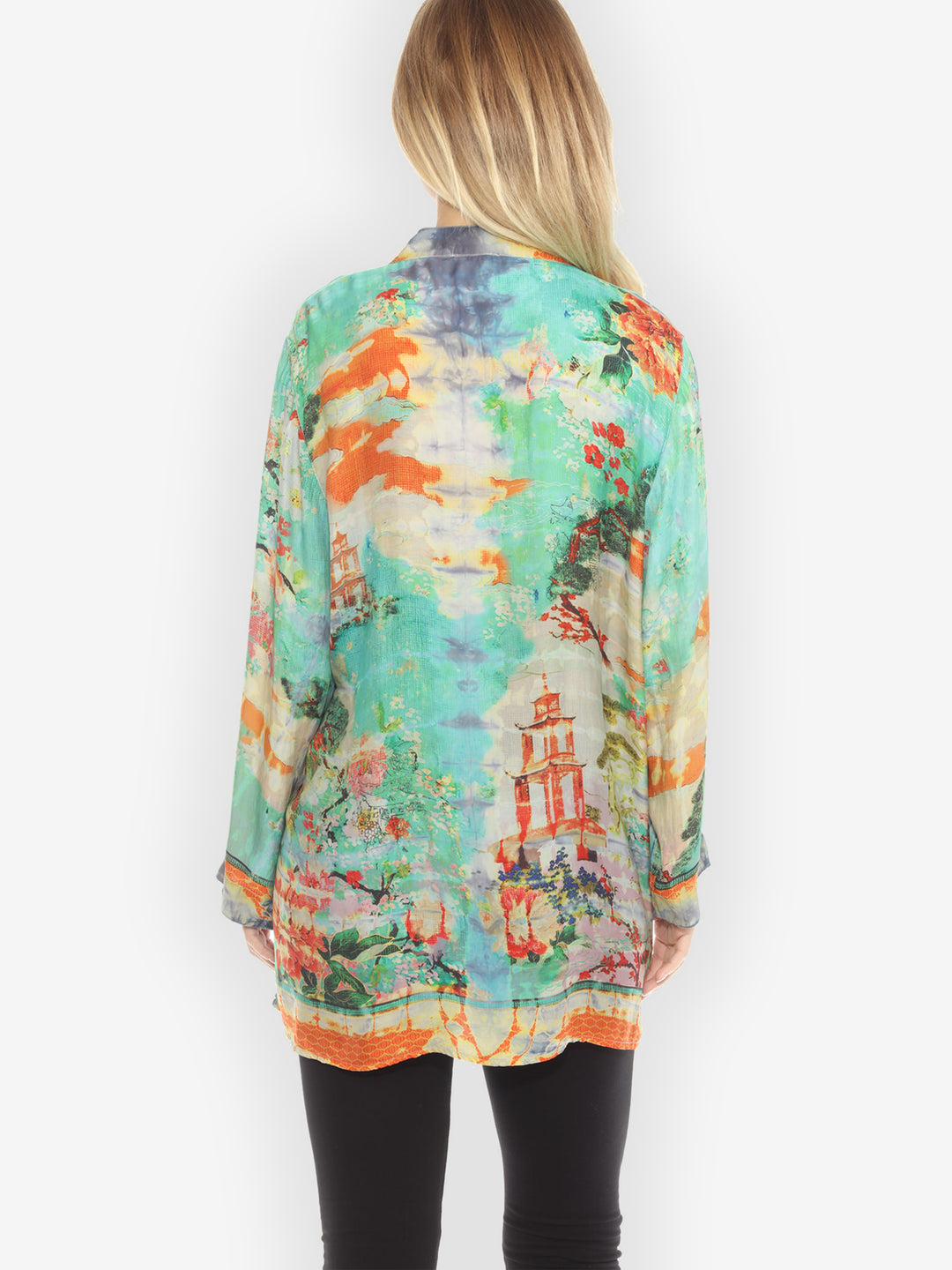 Chinese Pagoda Tie Dye Tunic - 1X