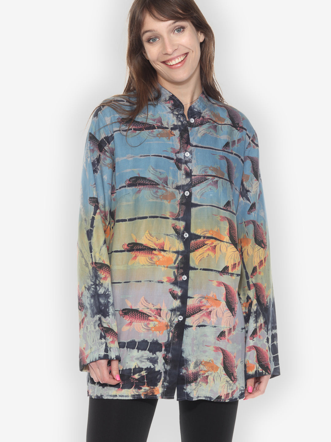Koi Print Tie Dye Tunic - M