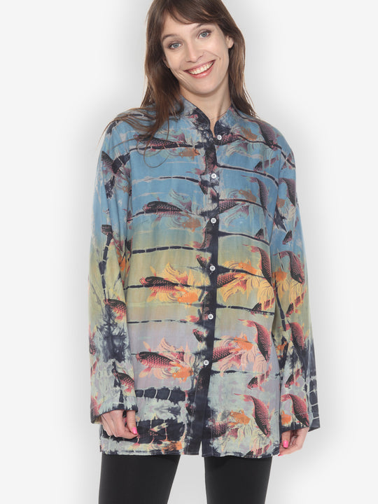 Koi Print Tie Dye Tunic - M