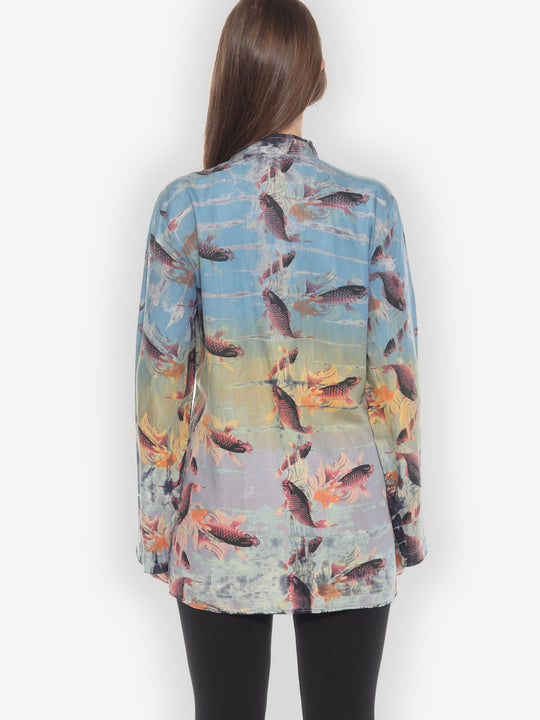 Koi Print Tie Dye Tunic - M