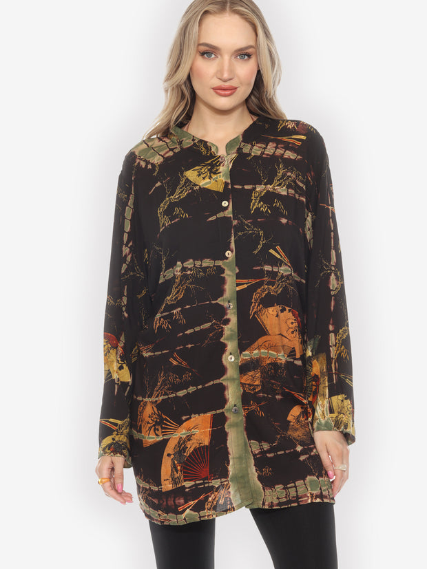 Vintage Japanese Fans Tunic - 3X