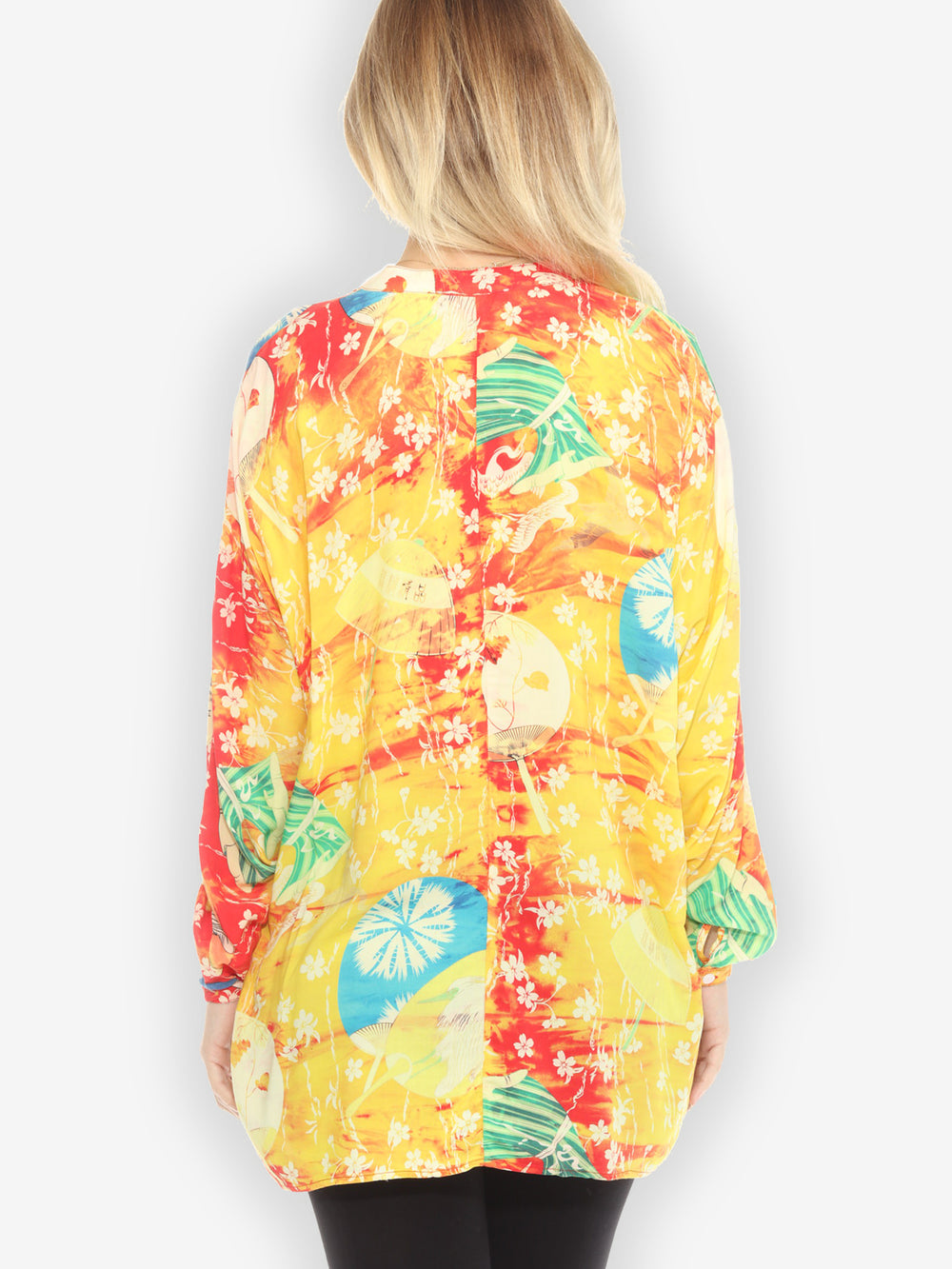 Umbrella Fans Blossom Tie Dyed Tunic - L