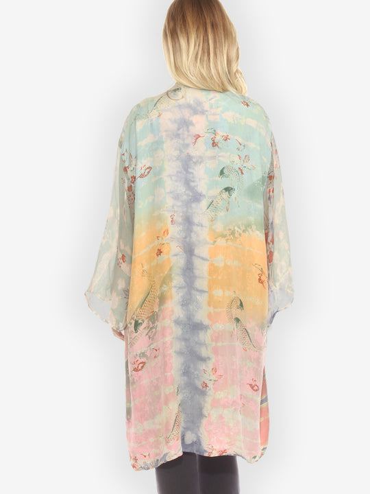 Tie Dyed Silk Kimono Jacket - 3X