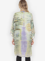 One of a Kind Tie Dye Silk Kimono Jacket - 1X