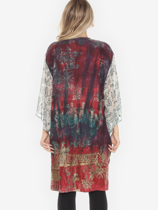 Tie Dyed Silk Kimono Jacket - XL