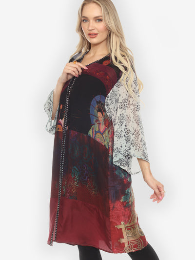Tie Dyed Silk Kimono Jacket - XL