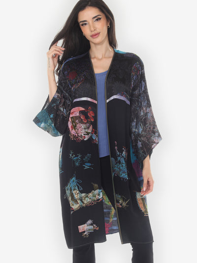 One of a Kind Tie Dyed Silk Kimono Jacket - 1X