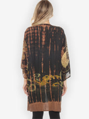 One of a Kind Tie Dyed Silk Kimono Jacket - 1X