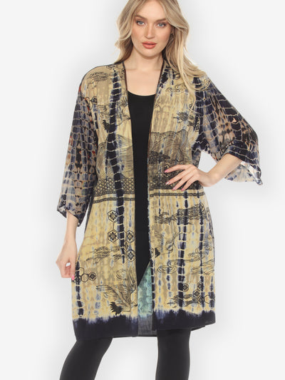 Tie Dye Kimono Jacket - 0X