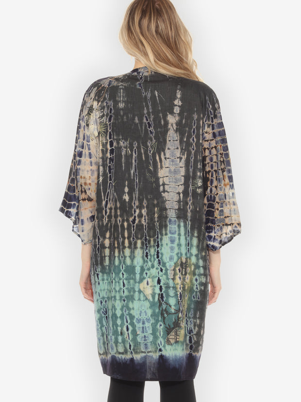 Tie Dye Kimono Jacket - 0X