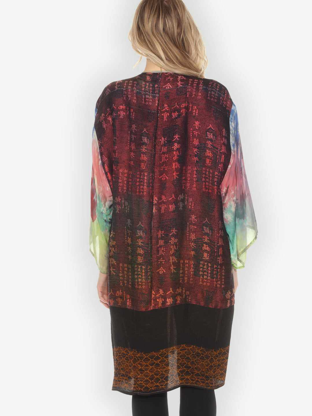 One of a Kind Silk Tie Dyed Kimono Jacket -2X
