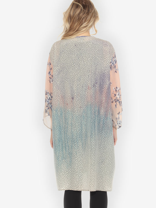 One of a Kind Silk Tie Dyed Kimono Jacket -1X
