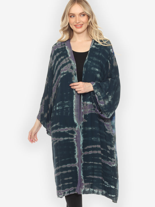 One of a Kind Silk Tie Dyed Kimono Jacket - 4X