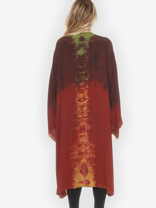 One of a Kind Tie Dyed Silk Kimono Jacket - 3X