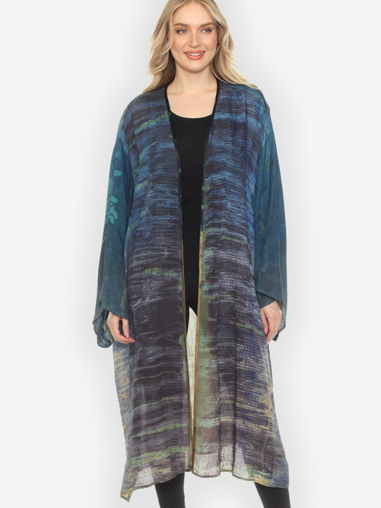One of a Kind Tie Dyed Silk Kimono Jacket - 3X