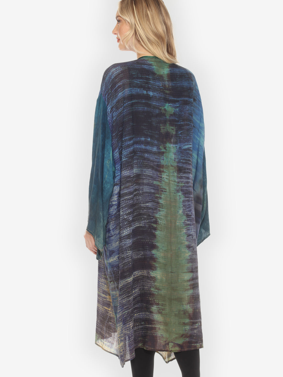 One of a Kind Tie Dyed Silk Kimono Jacket - 3X