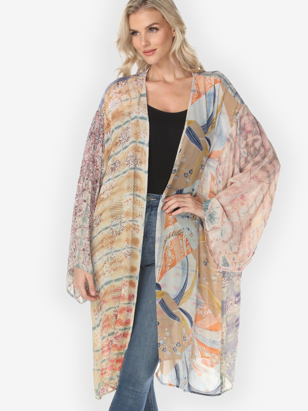 One of a Kind Tie Dyed Kimono Jacket - 4X