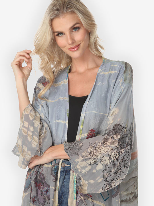 One of a Kind Tie Dyed Silk Kimono Jacket - 3X