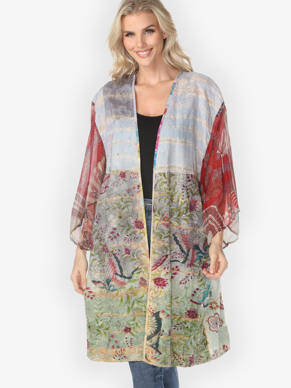 One of a Kind Tie Dyed Kimono Jacket - 1X