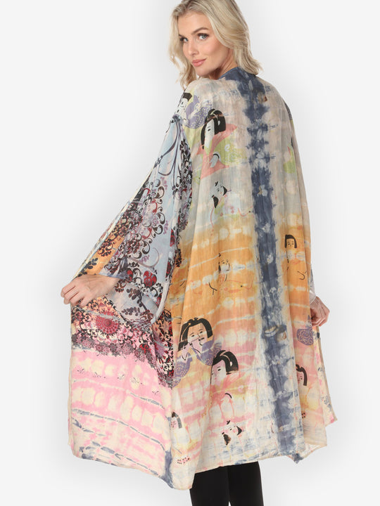 One of a Kind Tie Dyed Kimono - 4X
