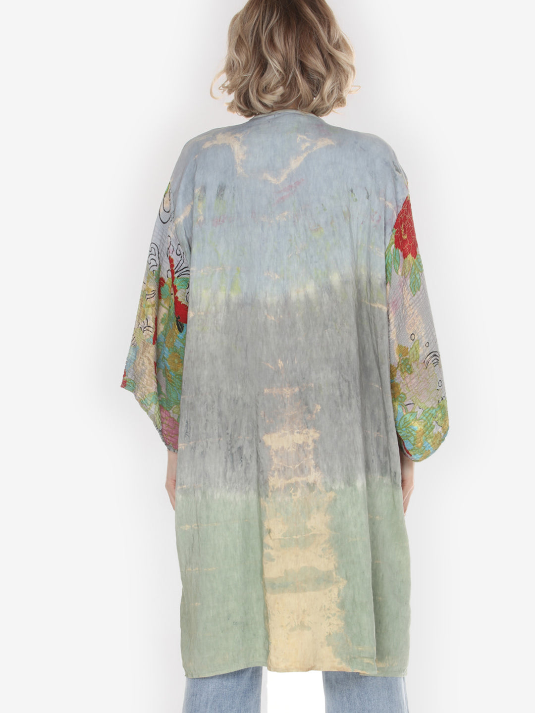 One of a Kind Tie Dyed Silk Kimono Jacket - 2X