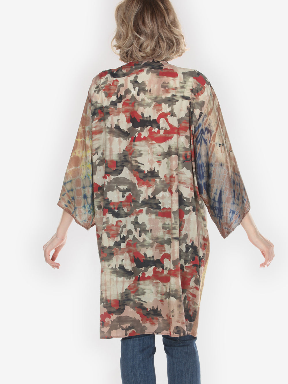 One of a Kind Tie Dyed Silk Kimono Jacket - 1X