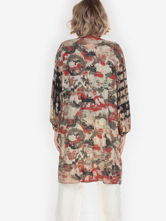 One of a Kind Tie Dyed Silk Kimono Jacket -1X