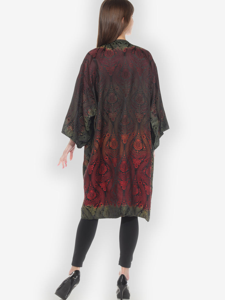 Rayon Jacquard Hand Dyed Kimono Duster - 1X