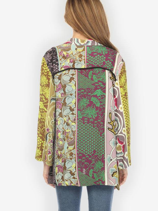 Zen Patchwork Stripe Gold Colorway Cardigan  - M