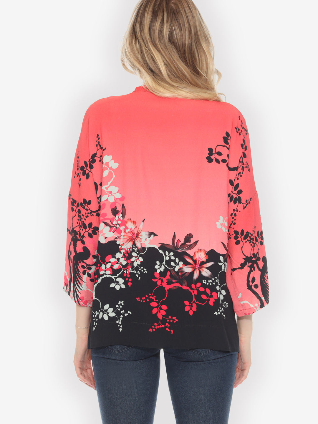 Bird Blossom Pink Square Top - 0X; 1X