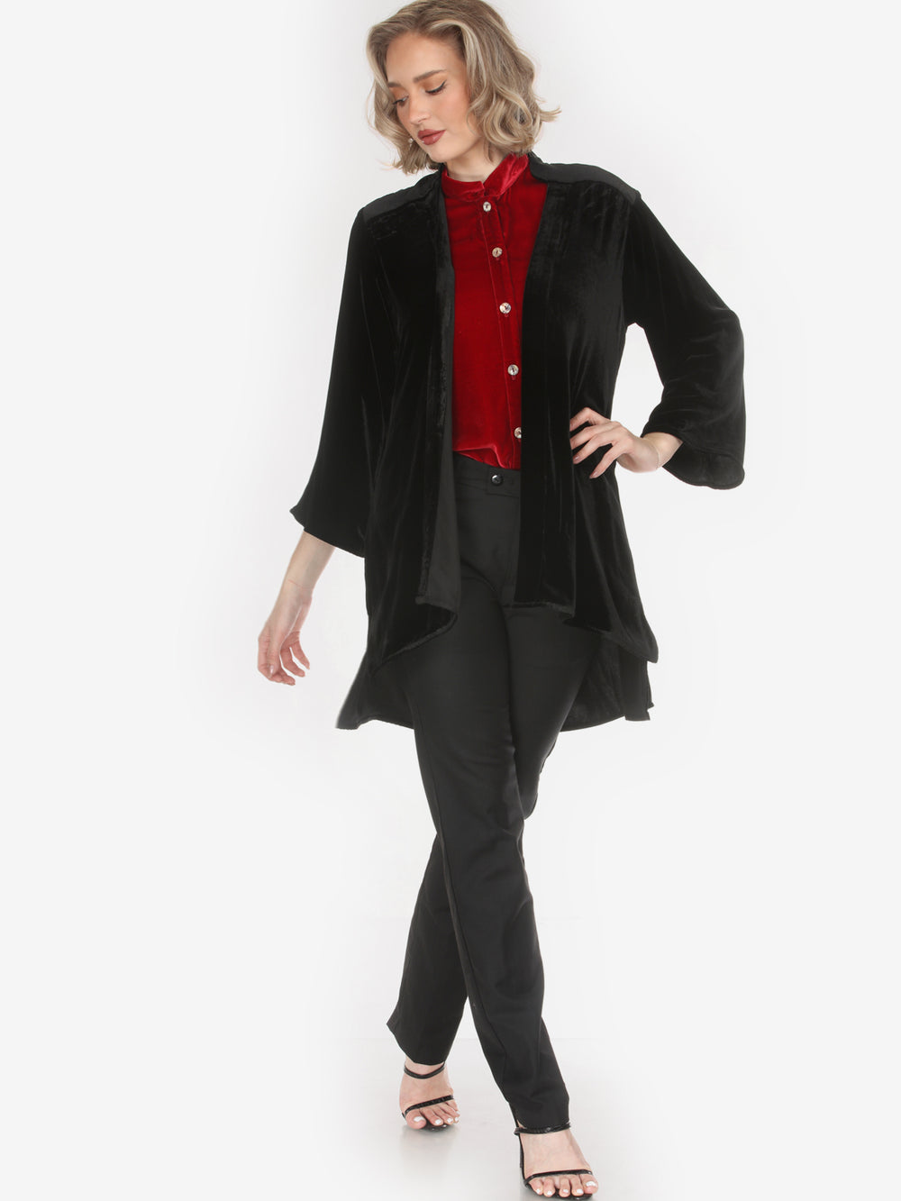 Silk Blend Velvet Kimono