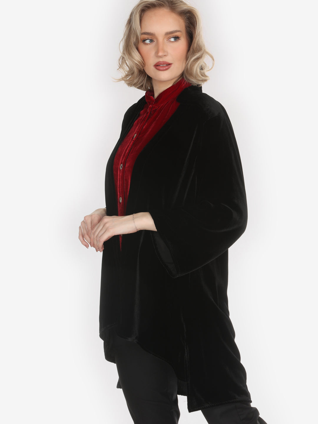 Silk Blend Velvet Kimono