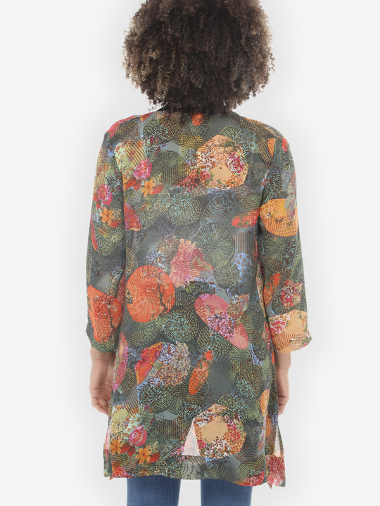 Textured Flower Butterfly Kimono Jacket