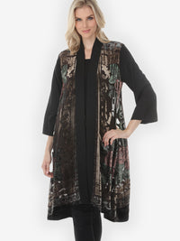 Vintage Rose Devore Velvet Kimono