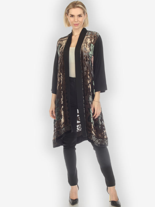 Vintage Rose Devore Velvet Kimono