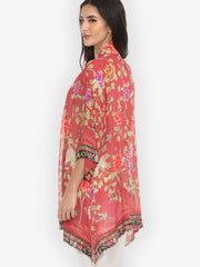 Border Floral Butterflies Kimono Jacket