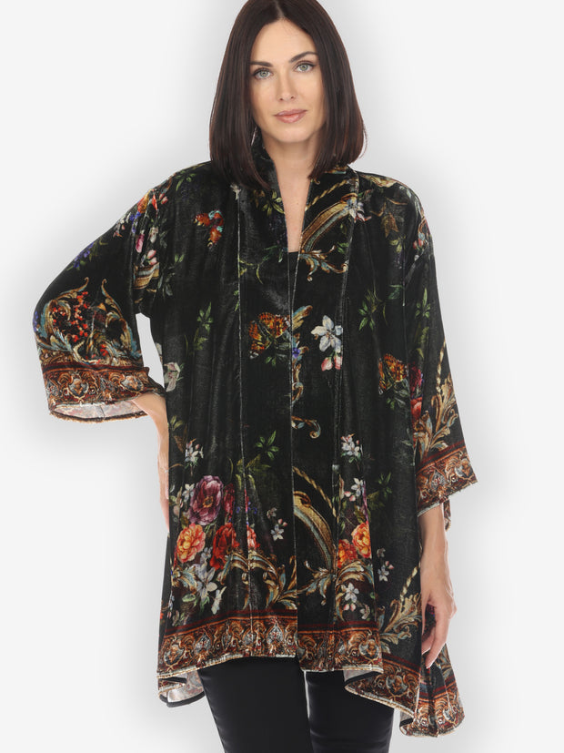 Baroque Garden Velvet Kimono Jacket