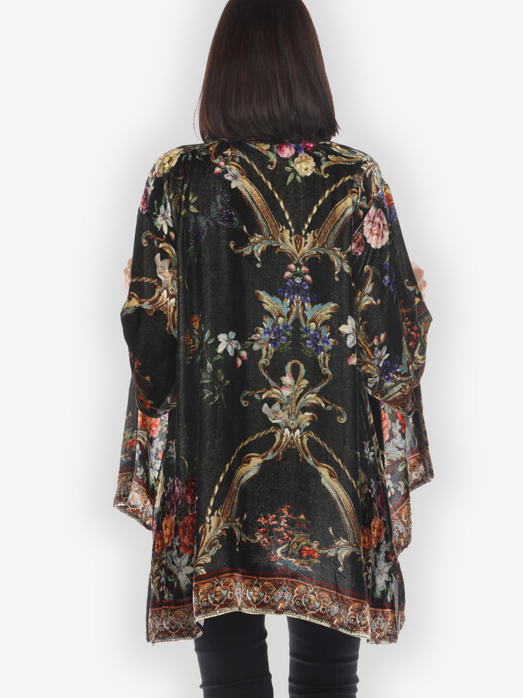 Baroque Garden Velvet KImono Jacket