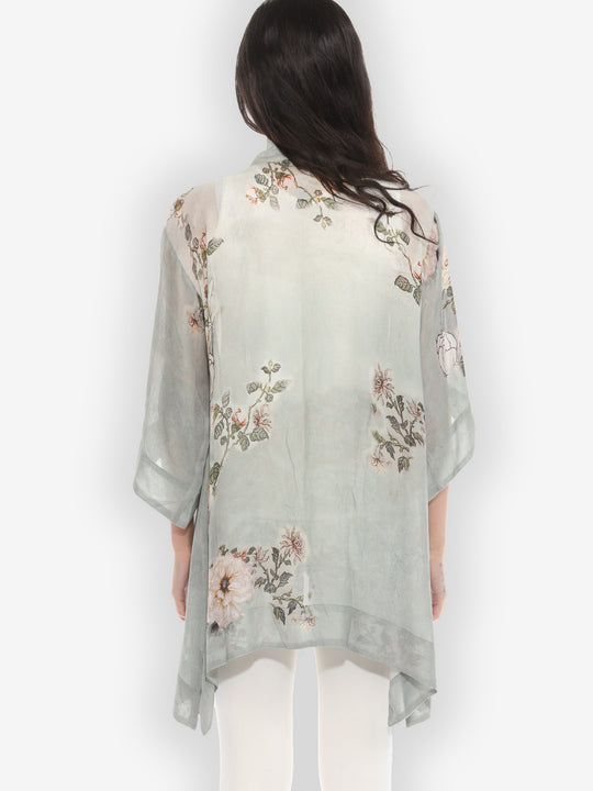 Baby White Peony Kimono Jacket