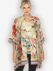 Chrysanthemum and Butterfly Kimono Top