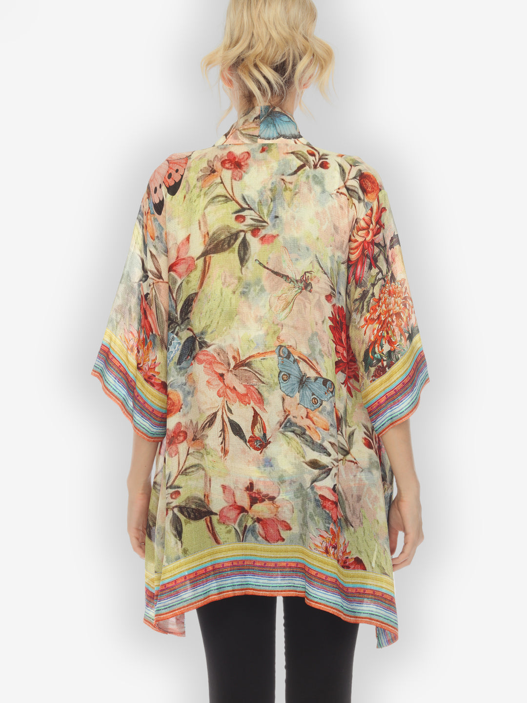 Chrysanthemum and Butterfly Kimono Top