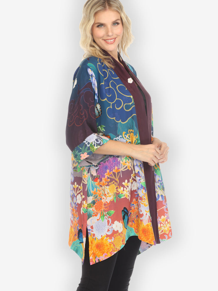 Chrysanthemum Gold Dream Silk Blend Kimono