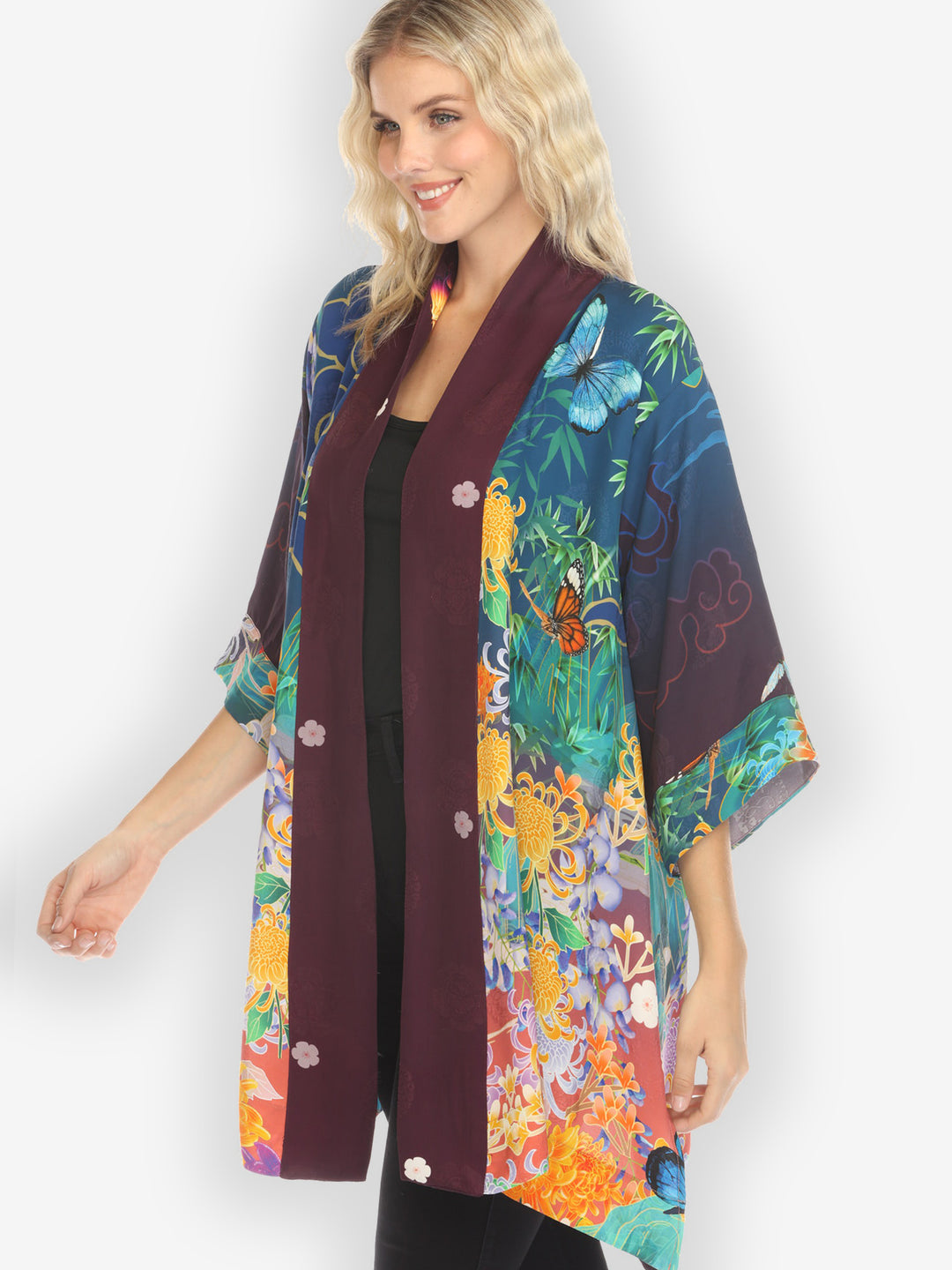 Chrysanthemum Gold Dream Silk Kimono