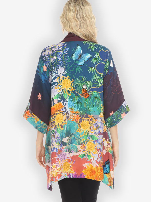 Chrysanthemum Gold Dream Silk Blend Kimono