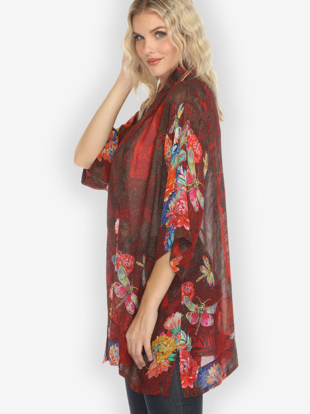 Dragonfly and Chrysanthemum Kimono Jacket